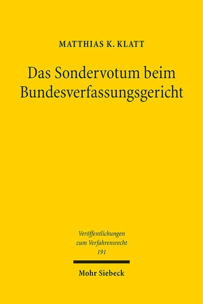 Das Sondervotum beim Bundesverfassungsgericht