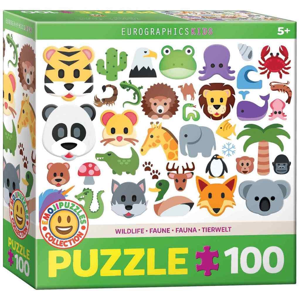 Eurographics 6100-5395 - Emojipuzzle-Wildtiere, Puzzle, 100 Teile