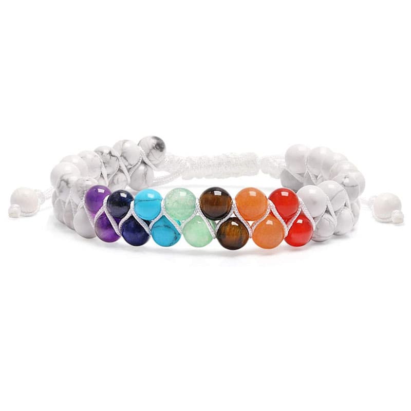 Armband "Chakra" Howlith- und Chakra Edelsteine