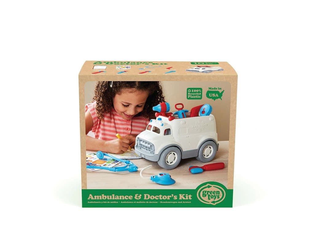 Green Toys - Krankenwagen mit Arztausrüstung 10 Teile