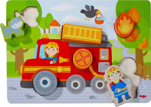 Holzpuzzle Feuerwehrauto
