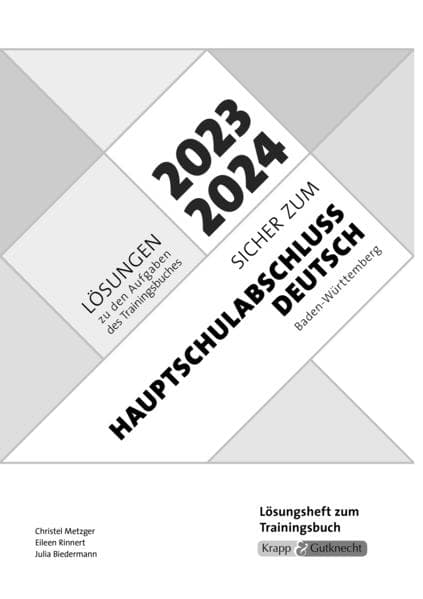 Sicher zum Hauptschulabschluss Deutsch Baden-Württemberg 2023 und 2024, m. 1 Online-Zugang