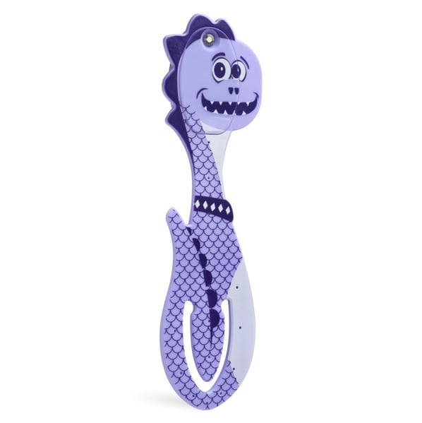 Flexilight Pals Leselicht (Dino) - lila - 2 in 1 Leselampe & Lesezeichen - LED Leselicht - Geschenk für Leser, Buchliebhaber - Deutsche Ausgabe