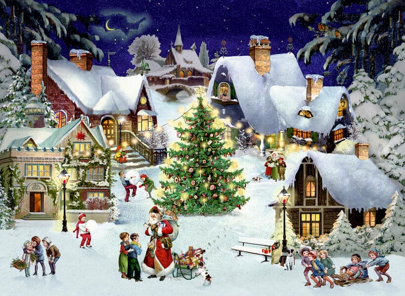 A4-Wandkalender Weihnachten im Dorf