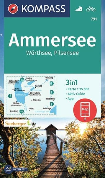 KOMPASS Wanderkarte 791 Ammersee, Wörthsee, Pilsensee 1:25.000