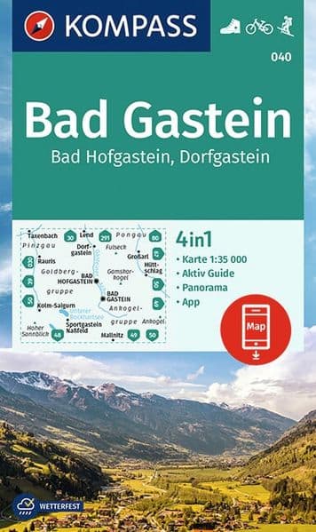 KOMPASS Wanderkarte 040 Bad Gastein, Bad Hofgastein, Dorfgastein 1:35.000