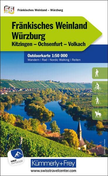 Fränkisches Weinland - Würzburg Kitzingen, Ochsenfurt, Volkach Nr. 56 Outdoorkarte Deutschland 1:50 000