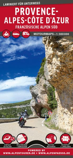MoTourMaps Provence-Alpes-Côte d'Azur (Französische Alpen Süd) Auto- und Motorradkarte 1:300.000