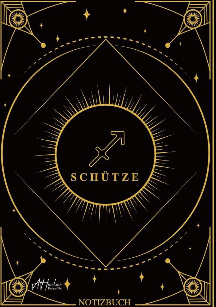 Edles Notizbuch Sternzeichen Schütze | Designed by Alfred Herler