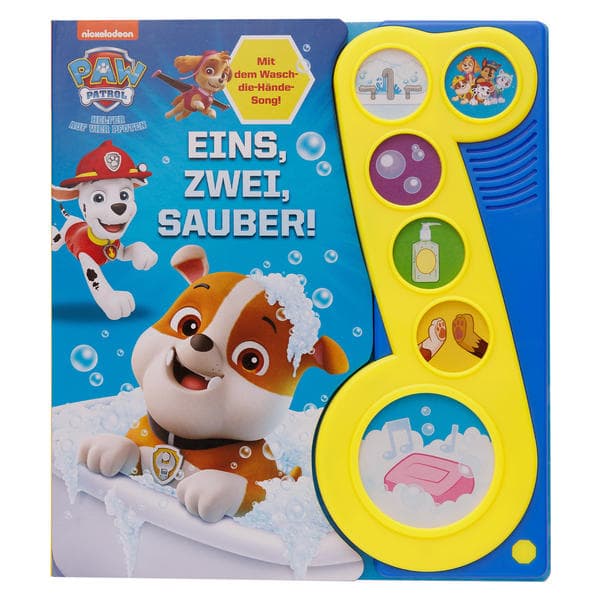 PAW Patrol - Eins, zwei, sauber! - Liederbuch mit Sound - Pappbilderbuch mit 6 Melodien und Geräusch