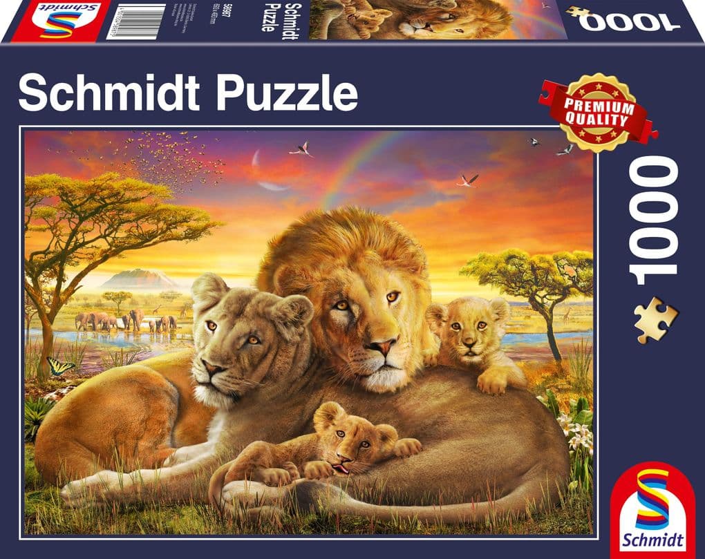 Schmidt Spiele - Kuschelnde Löwenfamilie, 1000 Teile