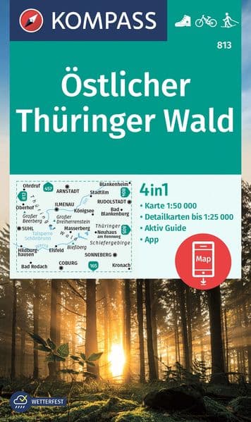 KOMPASS Wanderkarte 813 Östlicher Thüringer Wald 1:50.000