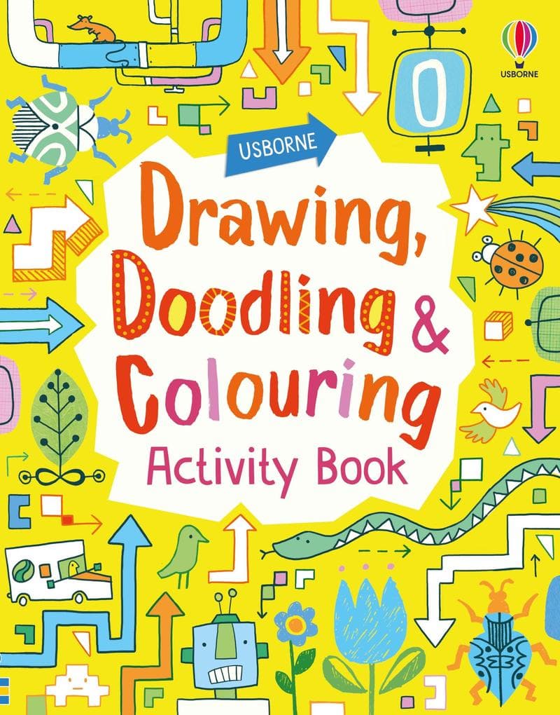 Drawing. Doodling and colouring. Activity book