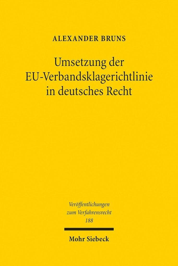 Umsetzung der EU-Verbandsklagerichtlinie in deutsches Recht