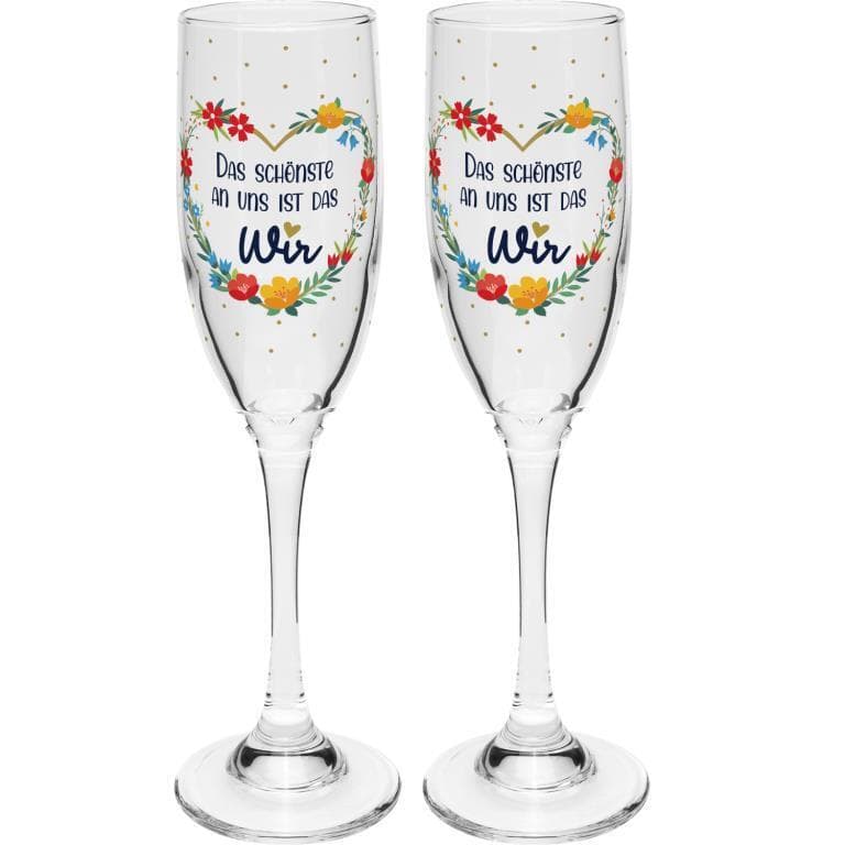 Sektglas Set "Wir"