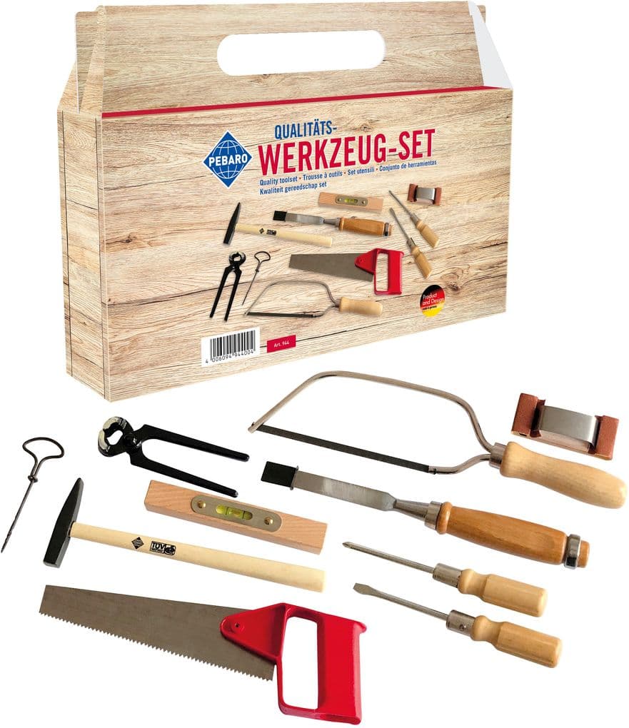 PEBARO 944 - Werkzeug-Set im Tragegriff-Karton, 10-teilig