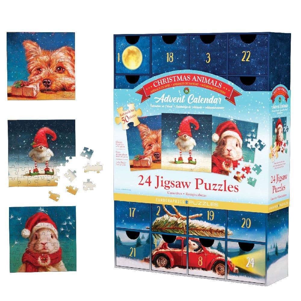 Puzzle Adventskalender - Weihnachtstiere. 1200 Teile