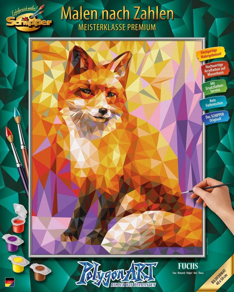 Malen nach Zahlen - Polygon Art Fuchs