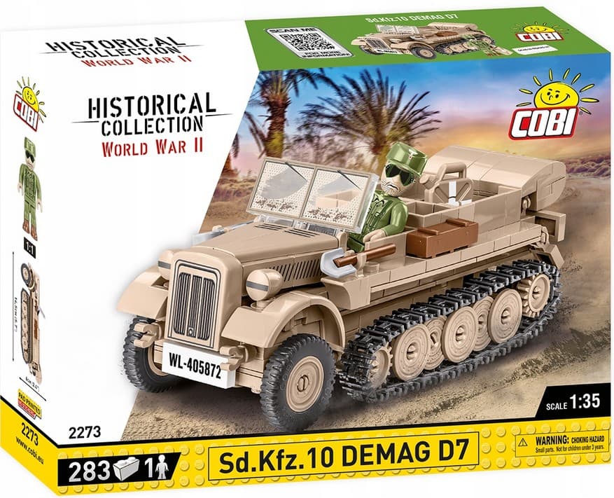 COBI 2273 - Historical Collection, WWII, Sd.Kfz.10 DEMAG D7, Bausatz, 1 Figur