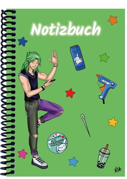 A 5 Notizbuch Manga Quinn, grün, blanko