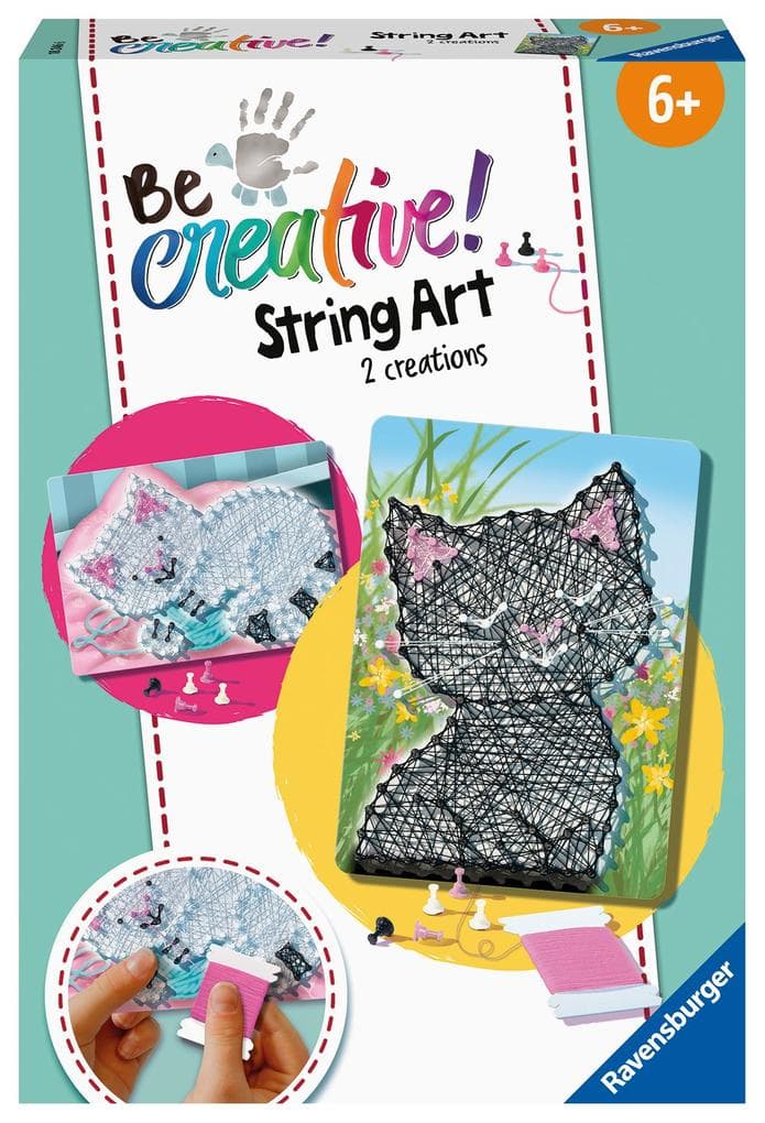 BeCreative String Art Katzen - Kreative Fadenbilder mit süßen Kätzchen, für Kinder ab 7 Jahren