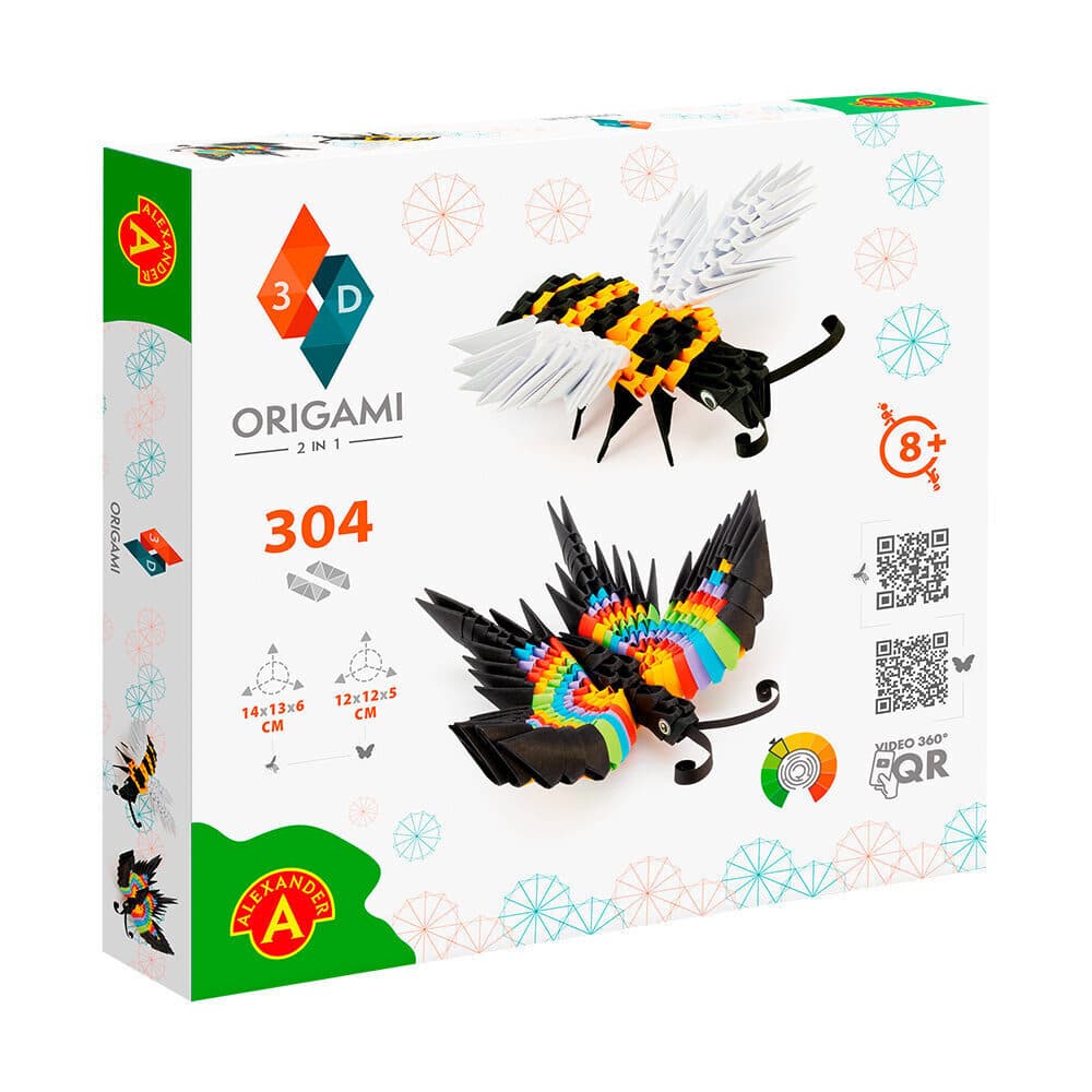ORIGAMI 3D Bee and Buterfly