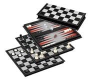 Philos 2506 - Schach-Backgammon-Dame-Set, Kunststoff, Feld 37 mm, magnetisch