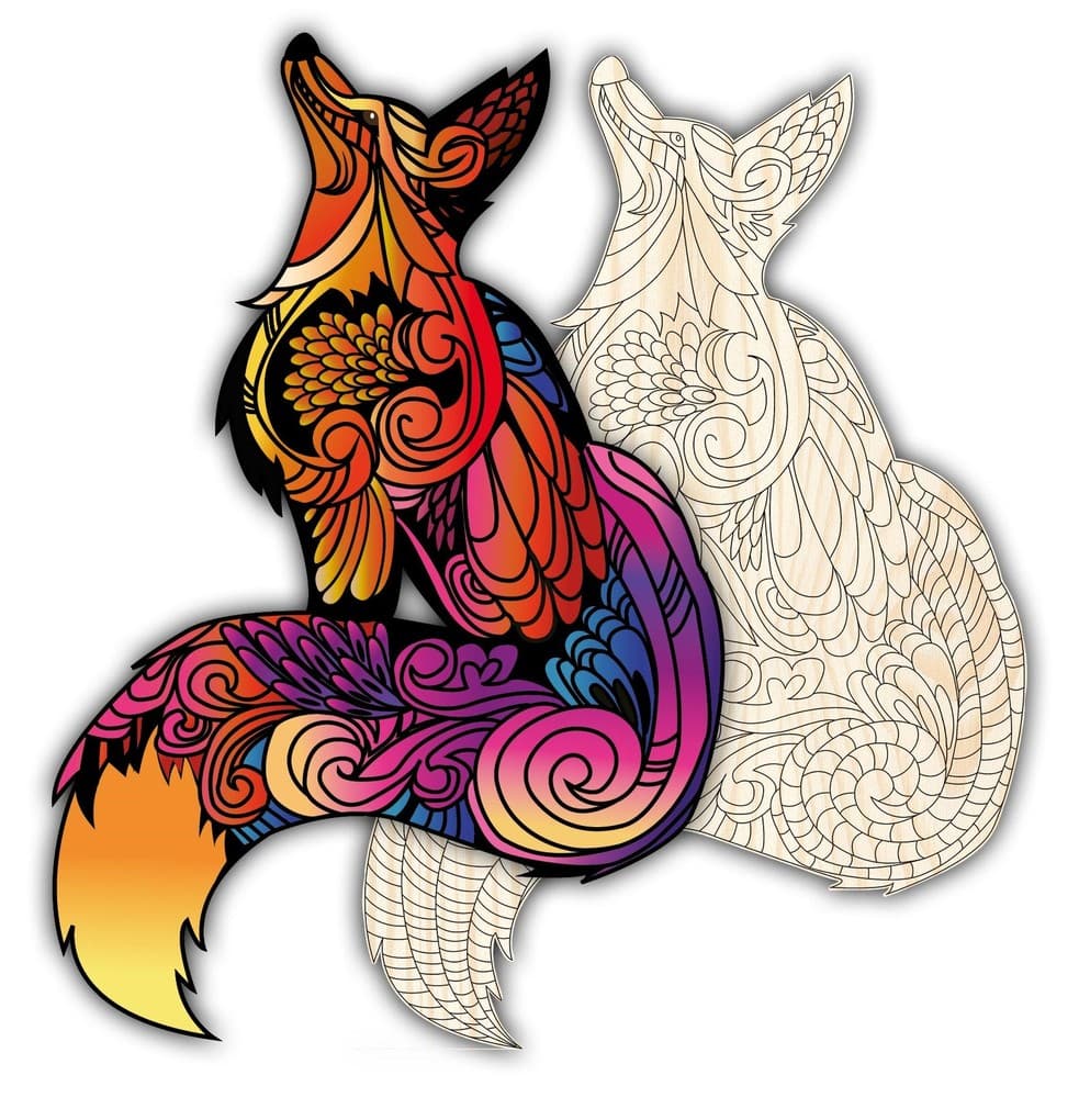 Philos 9083 - Artefakt Holzpuzzle Fuchs 2in1, 143 Teile