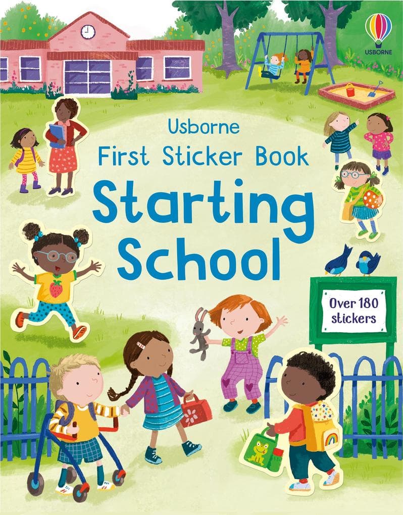 First sticker book. Starting school