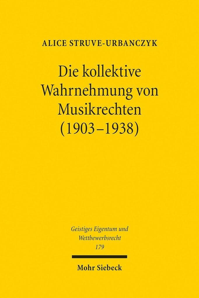 Die kollektive Wahrnehmung von Musikrechten (1903-1938)