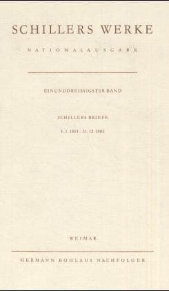 Briefwechsel, Schillers Briefe 1.1.1801-31.12.1802