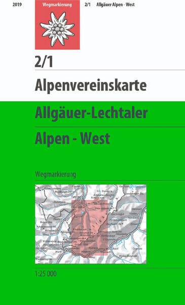 DAV Alpenvereinskarte 02/1 Allgäuer - Lechtaler Alpen - West 1 : 25 000: Topographische Karte. Wegmarkierung