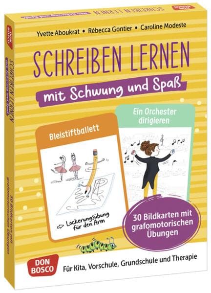 Schreiben lernen mit Schwung und Spaß. 30 Bildkarten mit grafomotorischen Übungen
