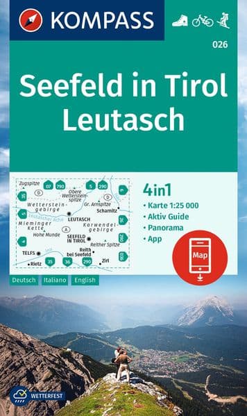 KOMPASS Wanderkarte 026 Seefeld in Tirol, Leutasch 1:25.000