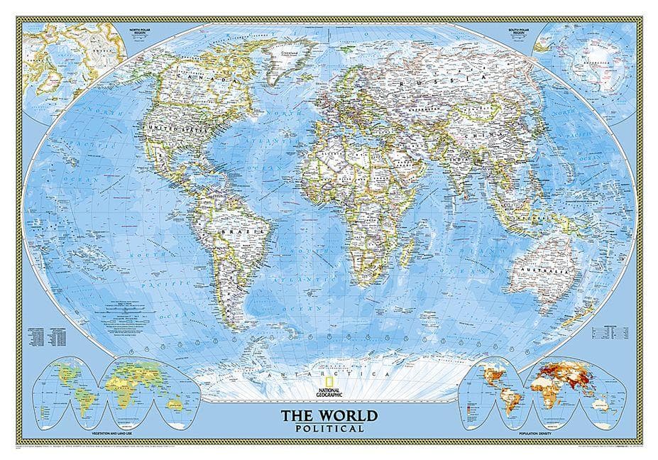 National Geographic World Wall Map - Classic (43.5 X 30.5 In)