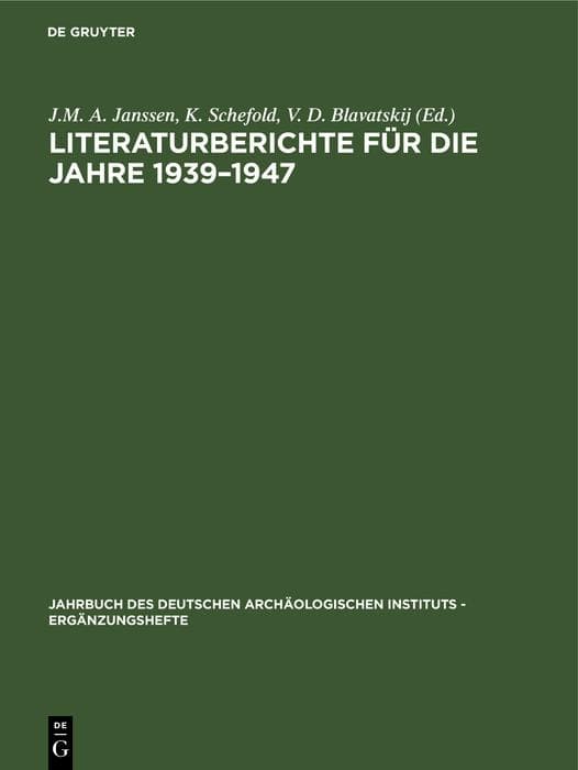 Literaturberichte für die Jahre 1939-1947
