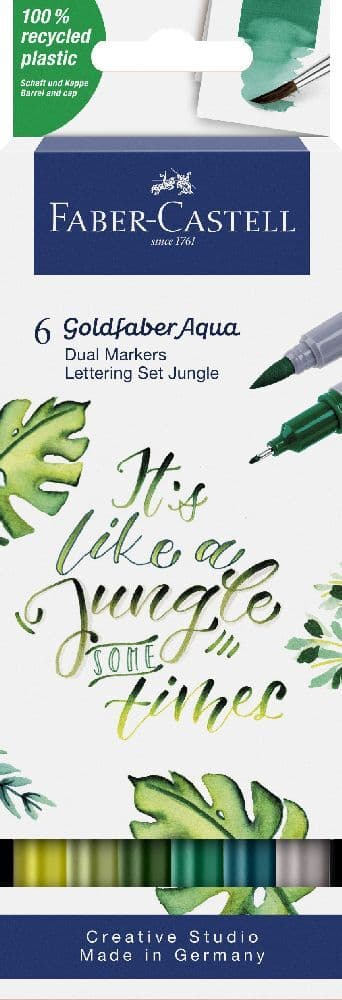 Faber-Castell Marker Goldfaber Aqua Dual Lettering Jungle 6er Set