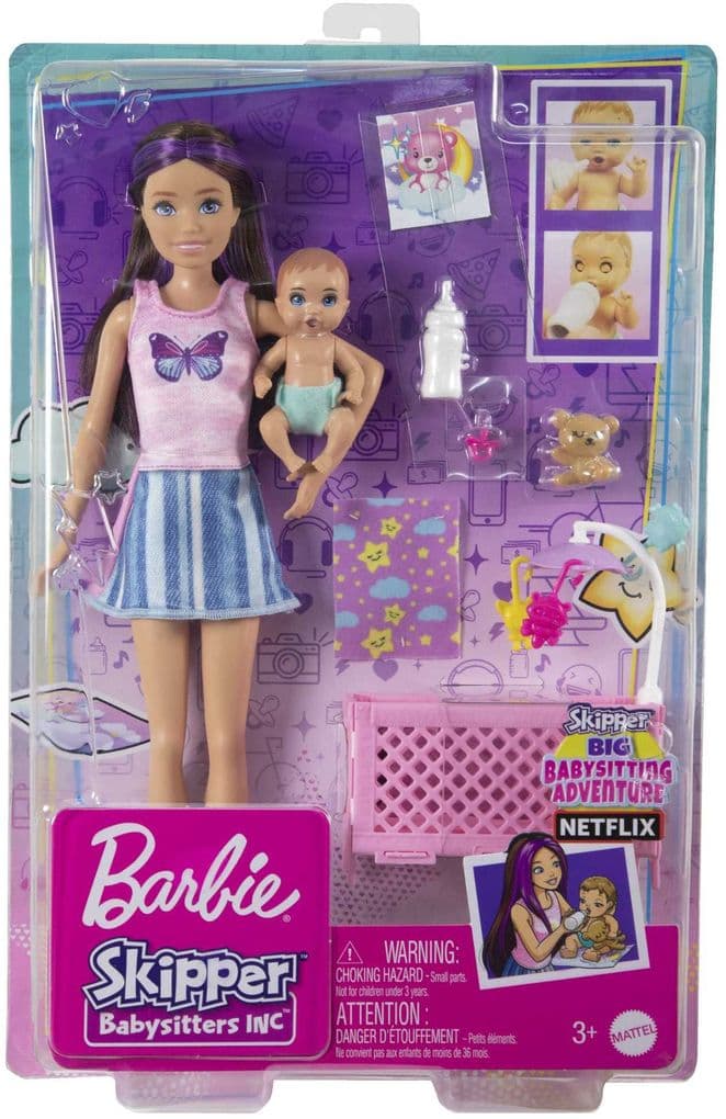 Barbie - Barbie Skipper Babysitters Inc. Puppe mit Gitterbett