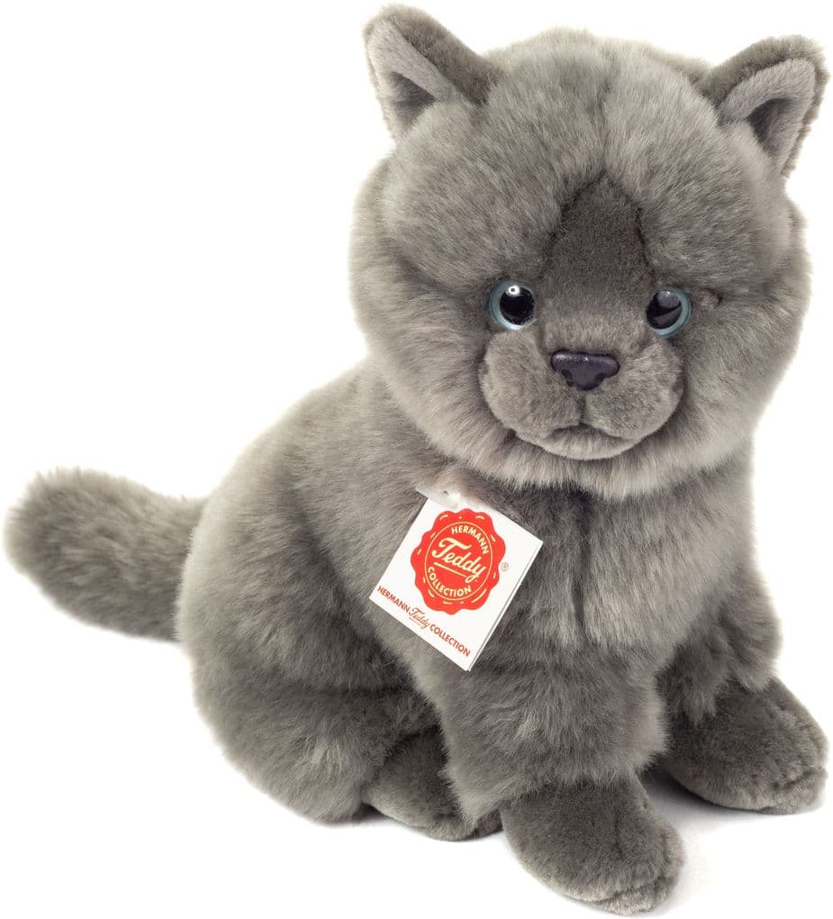 Teddy-Hermann - Kartäuser Katze sitzend 20 cm