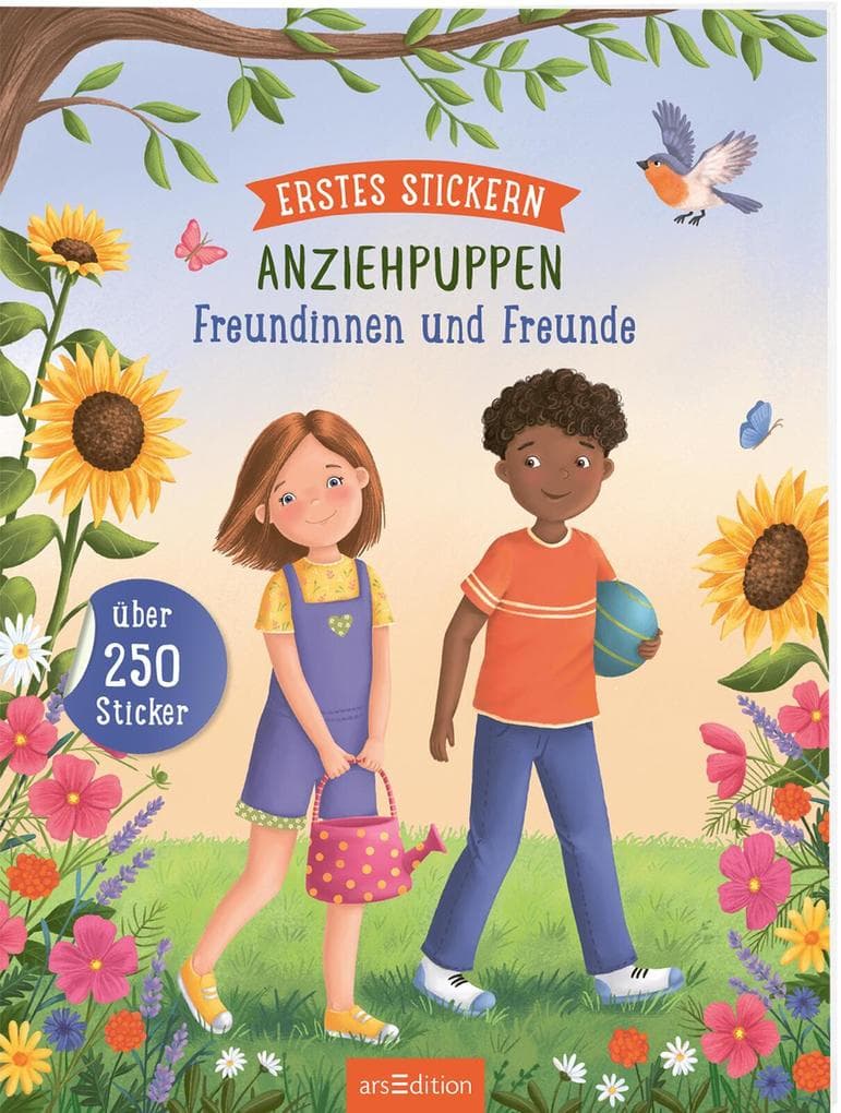 Erstes Stickern Anziehpuppen - Freundinnen und Freunde