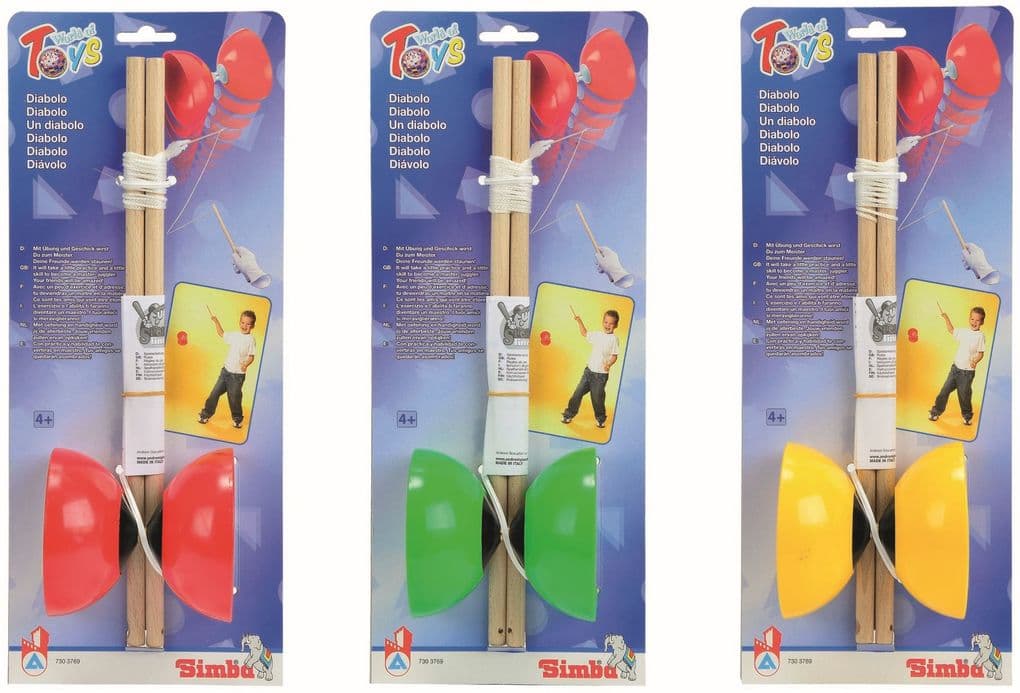Simba - Be Active - Diabolo Kunststoff mit Holzstäbe, 3-sort