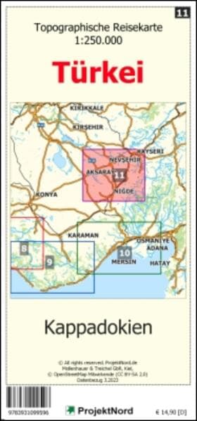 Kappadokien - Topographische Reisekarte 1:250.000 Türkei (Blatt 11)