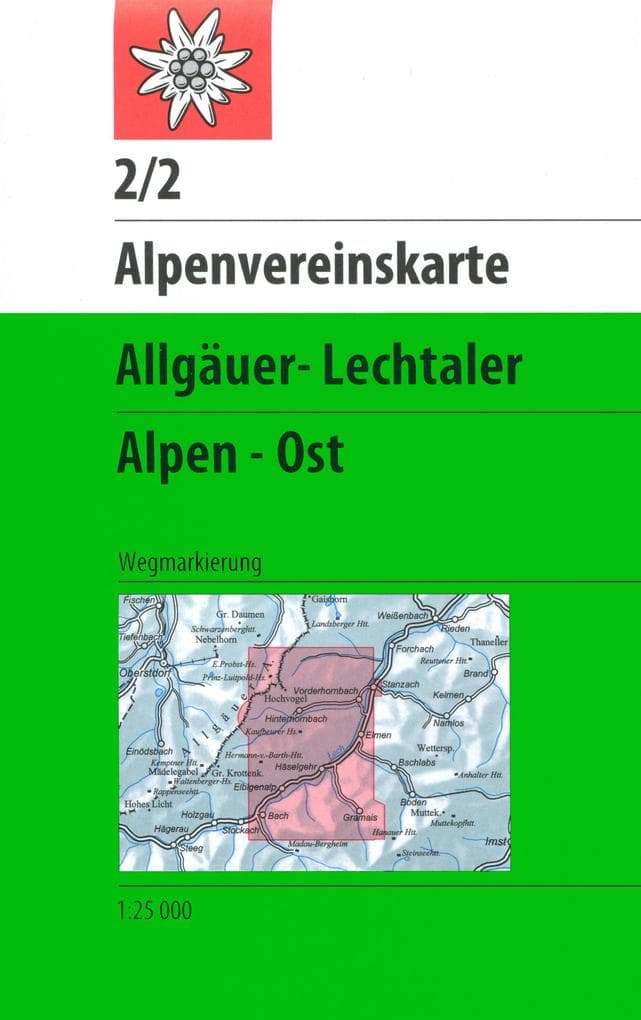 DAV Alpenvereinskarte 02/2 Allgäuer - Lechtaler Alpen Ost 1 : 25 000: Topographische Karte