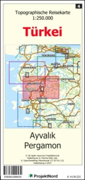 Ayvalik - Pergamon - Topographische Reisekarte 1:250.000 Türkei (Blatt 4)