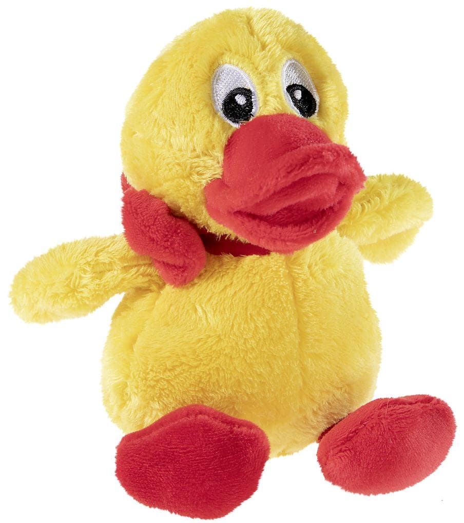 Heunec 649569 - SANDMANN Schnatterinchen Beanie, GRS Recycled Plüsch, 15 cm