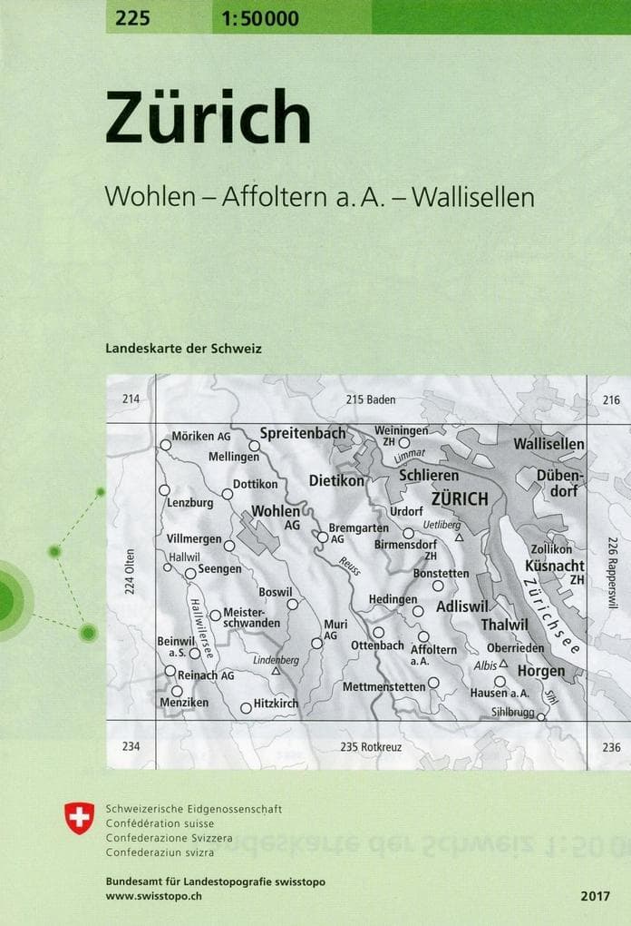 Landeskarte der Schweiz Zürich