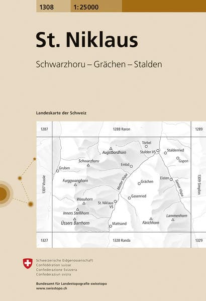 Landeskarte der Schweiz 1308 St. Niklaus