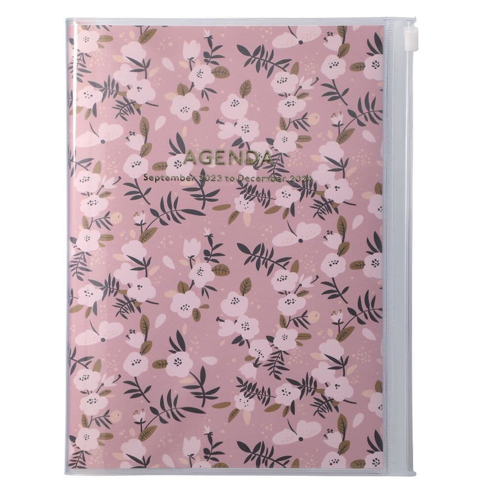 MARK'S 2023/2024 Taschenkalender A5 vertikal, Flower Pattern, Pink