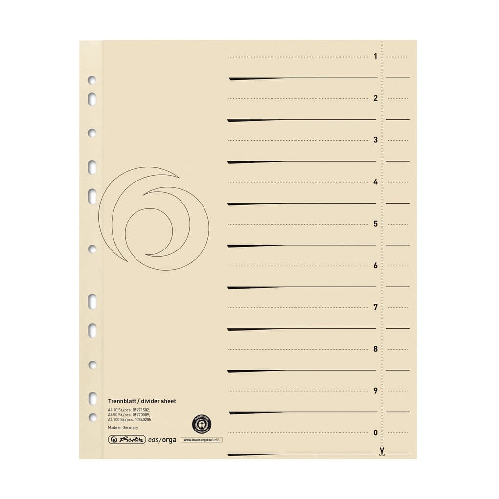 Herlitz Trennblatt A4 chamois 100er Set