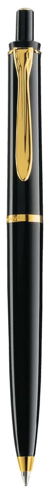 Pelikan Kugelschreiber Classic K200, Schwarz, Edelharz, mit vergoldeten Zierelementen, inkl. Großraummine